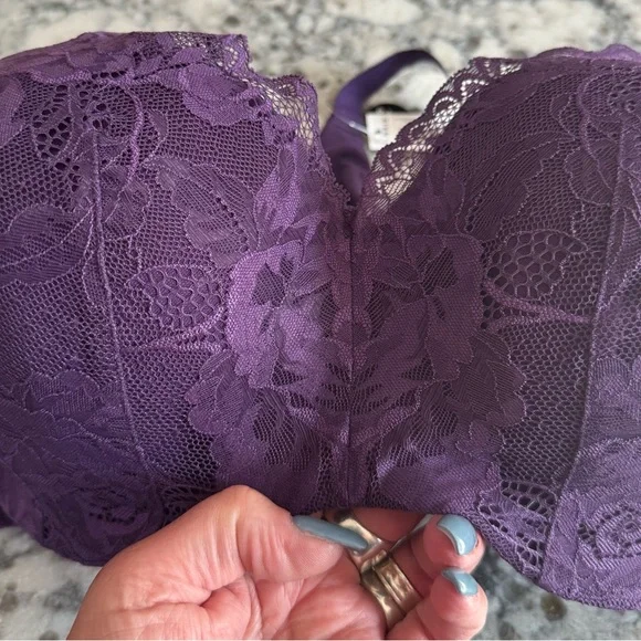 Torrid Deep Purple Lace Full Coverage Bra - Picture 2 of 3